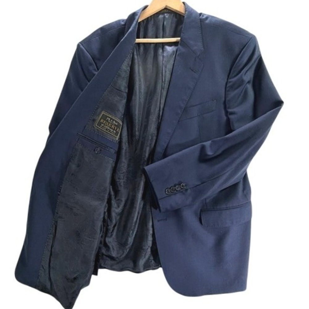 Jos A Bank Reserve Liberty Sport Coat Mens 46R Navy Blue Reda Super 130s Wool